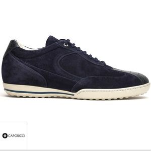 NEW CAPORICCI calfskin sneakers navy